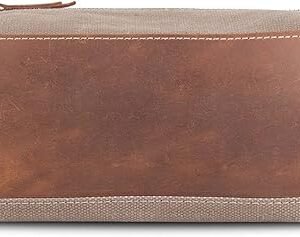 Leather and Canvas Travel Toiletry Bag