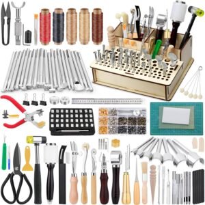 Mayboos 447-Piece Leather Working Tools & Supplies Kit